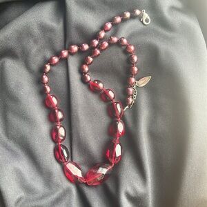 Coldwater Creek Elegant Burgundy Beaded Necklace
